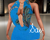Cowl Dress-Blue