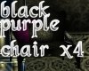black purple chair x4