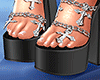 !! Y2K Black Cross Heels