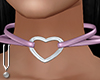 -V- Heart Choker Pink
