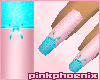 SK Pink/Aqua Ribbon Nail