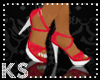 {K} Red/White Sandals