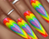 Rainbow Heart Nails