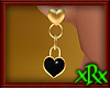 Heart Lock Earrings Onyx