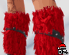 D. Gab Fur Boots - Red