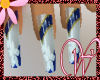 WF>Blue Florial Nails