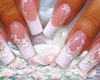 Pink-Whit Nails