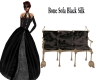 Bone Sofa Black Silk