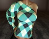 One Sleeve Teal Check