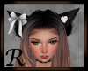 Bow Cat Ear Black White