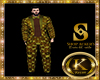Plaid brown & gold Suit
