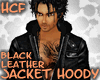 HCF Black Leather Hoody