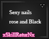 esexy nails rose&black