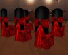 red wedding chairs