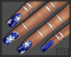 |S| Blue Snowflake Nails
