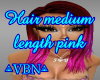 Hair medium length pink