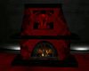 Black/Red Fire Place