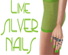 Lime Nails silver Rings