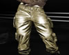 Gold Cargo Leather Pants