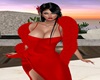 Calista Gown w/Fur Red M