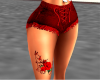 Red Daisy Shorts W Rose