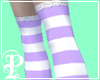 Lavender Stripe OTK Sock