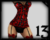 13 Floral Corset Red