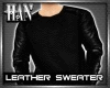 [H]Leathe Sweater*Blk