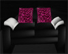 black/hot pink love seat
