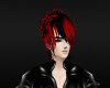 Red and black spike hair