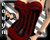 *E* black n red corset