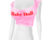 Pink Baby Doll Ribbn Top