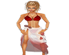 Red/whit Bikini w/sarong