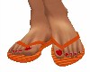 ORANGE STRIPE FLIP FLOPS