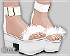 White Fur Sandals