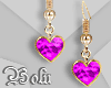 Heart Fuchsia Earrings