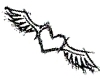 sketched winged heart