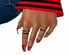 RED  NAILS + RINGS