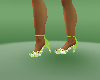 l green heel shoes