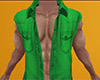 Green Open Denim Shirt M