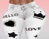 White jeans with patches