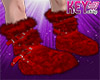 K* Fur Faux Boots Red