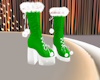 green snowflake boots
