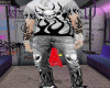 pants flames black skull