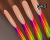 q! rainbow french nails