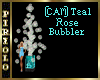 (CAM) Teal Rose Bubbler