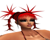 Spiked ponytails red blk