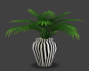 Blk & Wht Vase W/Palm
