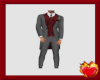 Gray & Red Tails Suit