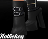 Black Leather mini Boots